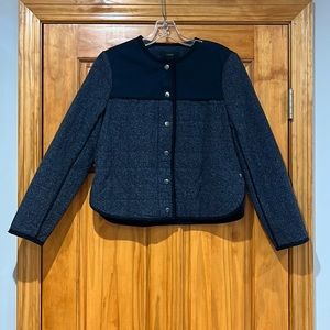 J Crew Women’s Quilted Jacket Blue & Gray Size 8 NWT